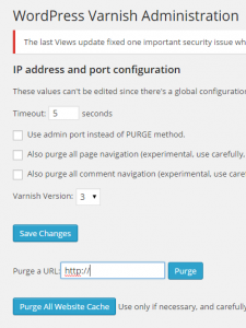 The button to Purge All Cache is located below the single page option.